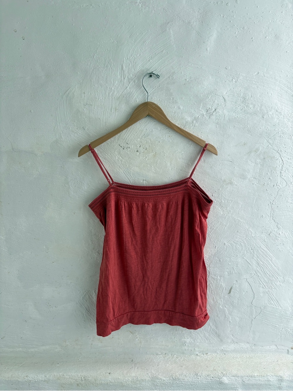 Ann Taylor coral pink/red cotton blend camisole tank top - Picture 7 of 10